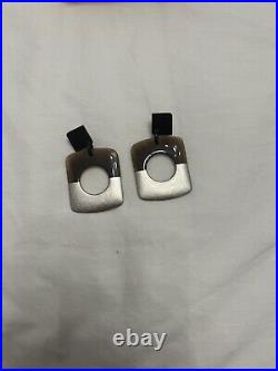 HERMES EARRINGS- Horn And Silver 100% AUTHENTIC WITH ORIGINAL BOX FROM HERMES