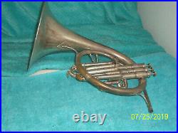 HN White King Mellophone Silver with case & mouthpiece Eb F good used condition