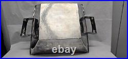 Hand Hammered Alpaca Silver Serving Tray with Horn Handles 12 Inch