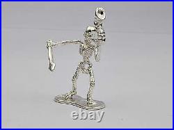Hand Poured in 999 Fine Silver Skeleton Pirate With Horn Lot Of 5