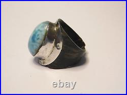 Hand made 925 sterling silver blue stone with Elk horn shank
