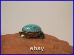 Hand made 925 sterling silver blue stone with Elk horn shank