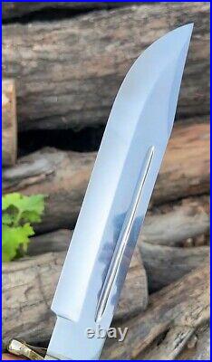 Handcrafted D2 Steel Hunting Bowie Knife with Stag/Horn Handle and Sheath
