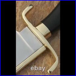 Handmade Bowie Knife Carbon Steel Blade Buffalo Horn Handle With Leather Sheath