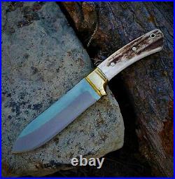 Handmade Bushcraft Horn Knife With cover and Pocket Knife, Knife Collectors