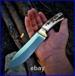 Handmade Bushcraft Horn Knife With cover and Pocket Knife, Knife Collectors