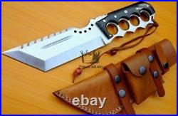 Handmade Carbon Steel Full Tang Tanto Knife With Sheath Fixed Blade