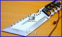 Handmade Carbon Steel Full Tang Tanto Knife With Sheath Fixed Blade