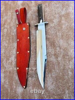 Handmade D2 Steel Bowie Knife With Stag Horn Handle Knife With Sheath