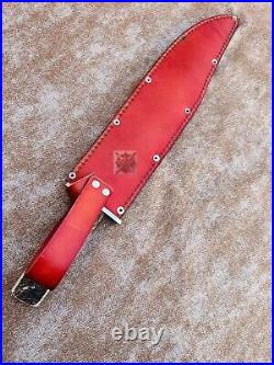 Handmade D2 Steel Bowie Knife With Stag Horn Handle Knife With Sheath