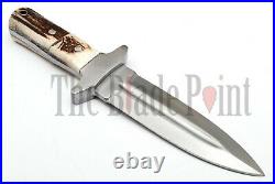 Handmade D2 steel hunting Dagger Knife fixed blade knife with Stag horn Handle