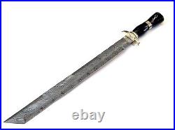 Handmade Damascus Steel katana sword, Tanto sword with leather sheath (FF-1003)