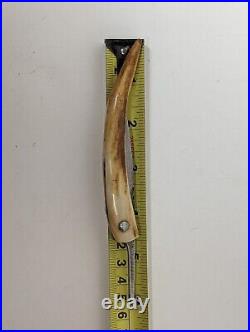 Handmade Deer Horn Patch Knife 6 with Leather Sheath Early D. R. Good Tipton IN