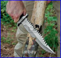 Handmade High Carbon Steel Commando Knife With Leather Sheath