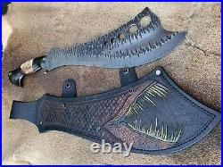 Handmade Knife Carbon Steel Hunting Knife Fish Knife With Fish Style Sheath