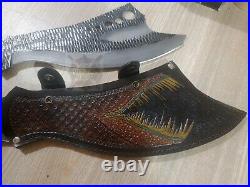 Handmade Knife Carbon Steel Hunting Knife Fish Knife With Fish Style Sheath