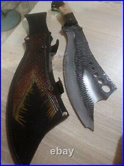 Handmade Knife Carbon Steel Hunting Knife Fish Knife With Fish Style Sheath