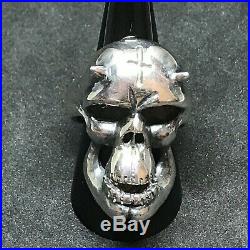 Handmade Sterling Silver (925) Skull with Horns Ring