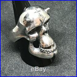 Handmade Sterling Silver (925) Skull with Horns Ring