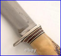 Harry Morseth Model 1 Brusletto Stag horn Hunting Knife & Safelok Sheath 1957