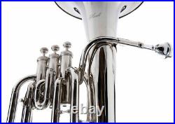 Hawk Nickel Plated Bb Baritone Horn with Case and Mouthpiece