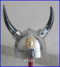 Helmet Medieval Viking Barbarian Helmet with horns Reenactment Replica