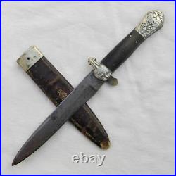 Henry C Booth & Co Sheffield 1850th fighting knife German silver fittings handle