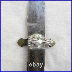 Henry C Booth & Co Sheffield 1850th fighting knife German silver fittings handle