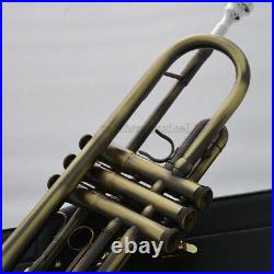 High Grade Antique Bb key trumpet horn 4-7/8 Bell with case 2pc mouthpiece