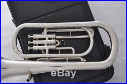 High quality Silver Nickel Plate new Baritone Bb Piston Horn with Case