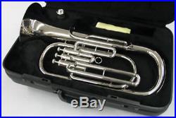High quality Silver Nickel Plate new Baritone Bb Piston Horn with Case