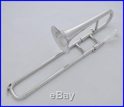 High quality silver nickel Bb SLIDE TRUMPET horn (MINI trombone) with Case