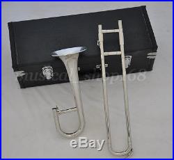 High quality silver nickel Bb SLIDE TRUMPET horn (MINI trombone) with Case