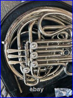 Holton H177 Double French Horn, Silver, With Case And Mouthpiece. USA