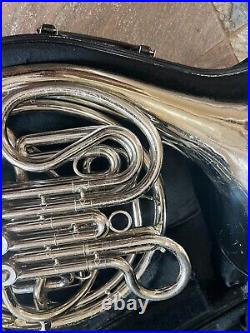 Holton H177 Double French Horn, Silver, With Case And Mouthpiece. USA