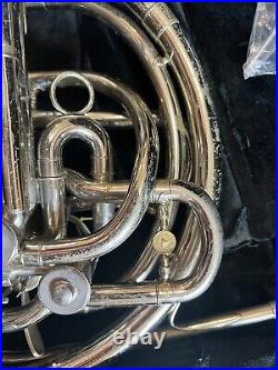 Holton H177 Double French Horn, Silver, With Case And Mouthpiece. USA