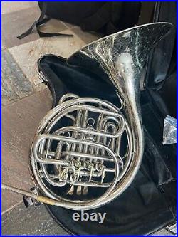 Holton H177 Double French Horn, Silver, With Case And Mouthpiece. USA