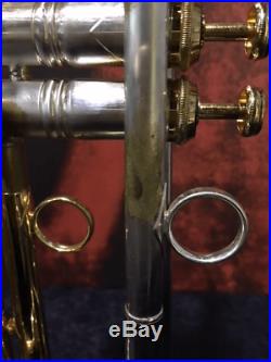 Holton MF Horn 2 large bore silver plated trumpet with mouthpiece and case