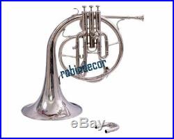 Horn Mellophone Professional Silver Finish French Horn New Designe Bb with box