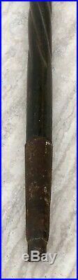 Horn and Silver Mounted Ebony Walking Cane with Ornate twisted Shaft