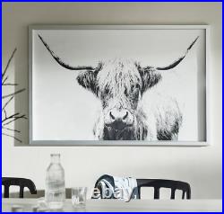 Ikea Bjorksta Cow With Horns Print on Canvas 46 ½ x 30 ¾ LAST CHANCE