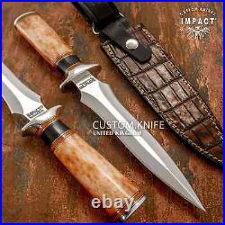 Impact Cutlery Custom Dagger Knife Camel Bone & Bull Horn Handle- 1751