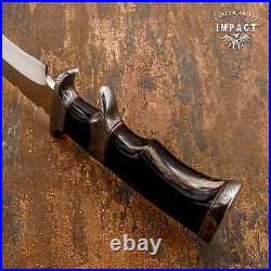 Impact Cutlery Custom Sub Hilted Hunting Bowie Knife Bull Horn Handle- 1814