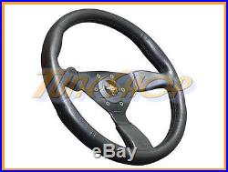 Italy Personal Grinta 350mm Steering Wheel Black Polyurethane Silver Logo Horn