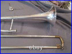 J W York & Sons Trombone 1890 antique horn, good condition with case