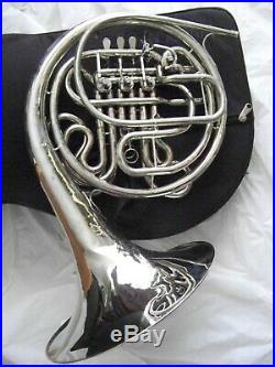 JEAN BAPTISTE Silver F/Bb DOUBLE FRENCH HORN with. Case & NEW MPIECE $299