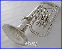 JINBAO Quality 3 piston Bb Silver Nickel Plate Baritone brass Horn with ABS case