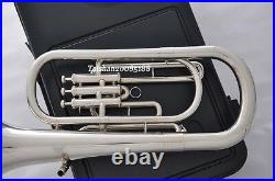 JINBAO Quality 3 piston Bb Silver Nickel Plate Baritone brass Horn with ABS case