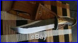 JJhunters Custom HandMade Carbon Steel 14'In Knife With Stag Horn Handle=IM7