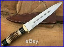 JJhunters Custom Handmade D2 Steel 17 Hunting Dagger Knife With Stag Horn=IM10